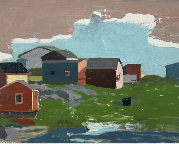 “Bonavista (Blue Iceberg)” (2024), 20 x 30 inches, oil on canvas (© Mitchell Johnson, 2025)